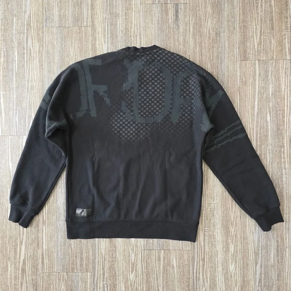 Nike Air Jordan LNY Men's Pullover Sweatshirt Snake Skin Jumpman Logo Black Grey